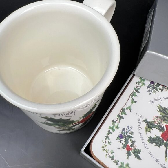 Portmeirion Holly and The Ivy Lot Coasters New in Box Plus Coffee Mug - Picture 2 of 4